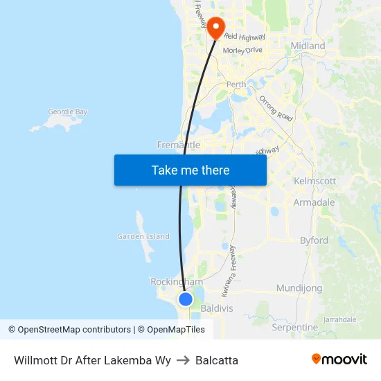 Willmott Dr After Lakemba Wy to Balcatta map