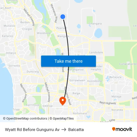 Wyatt Rd Before Gungurru Av to Balcatta map