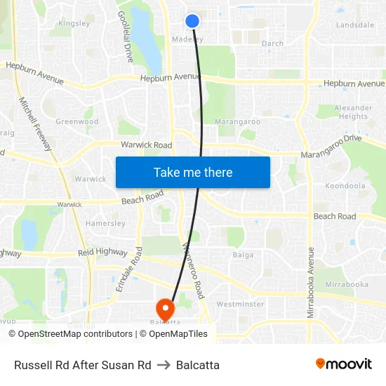 Russell Rd After Susan Rd to Balcatta map