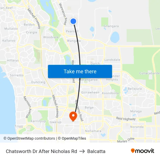 Chatsworth Dr After Nicholas Rd to Balcatta map