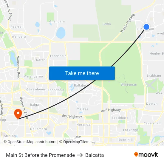 Main St Before the Promenade to Balcatta map