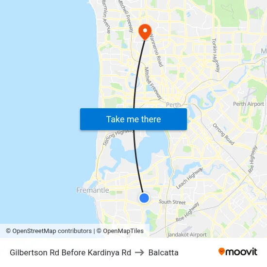 Gilbertson Rd Before Kardinya Rd to Balcatta map