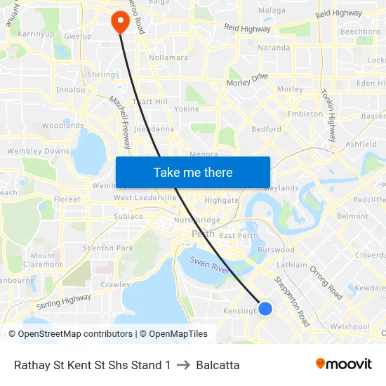 Rathay St Kent St Shs Stand 1 to Balcatta map