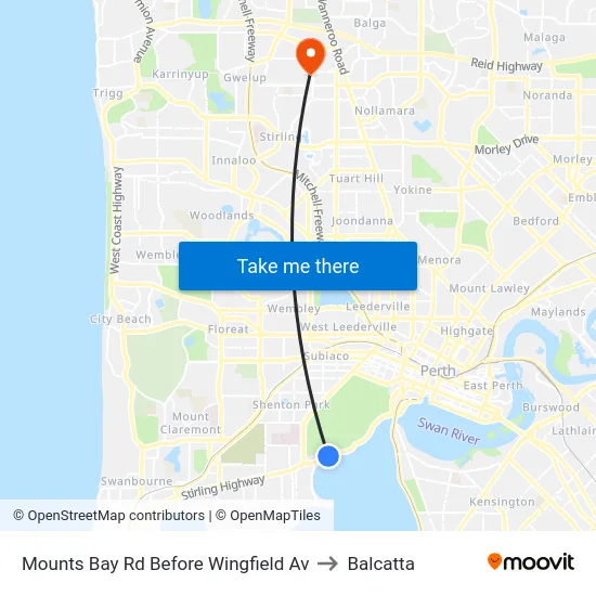 Mounts Bay Rd Before Wingfield Av to Balcatta map