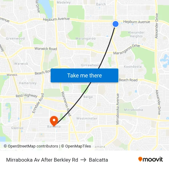 Mirrabooka Av After Berkley Rd to Balcatta map