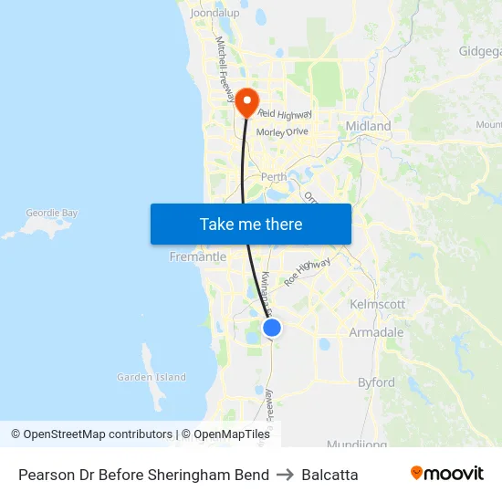 Pearson Dr Before Sheringham Bend to Balcatta map