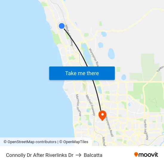 Connolly Dr After Riverlinks Dr to Balcatta map