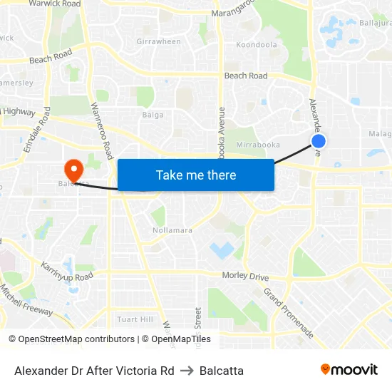 Alexander Dr After Victoria Rd to Balcatta map