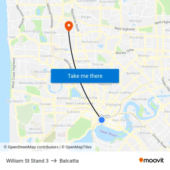 William St Stand 3 to Balcatta map