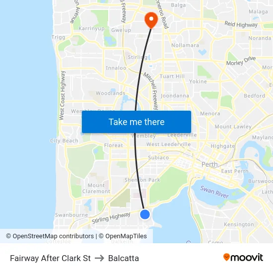 Fairway   After Clark St to Balcatta map