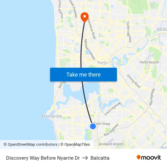 Discovery Way Before Nyarrie Dr to Balcatta map