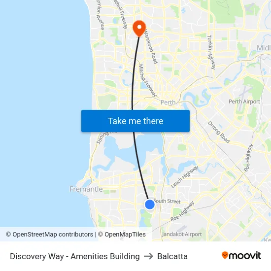Discovery Way - Amenities Building to Balcatta map