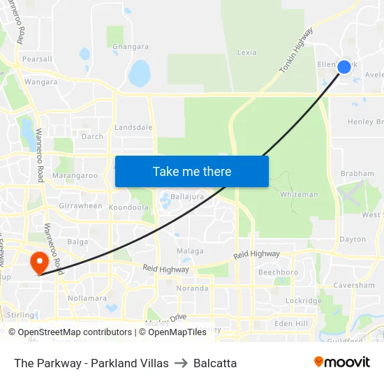 The Parkway   - Parkland Villas to Balcatta map