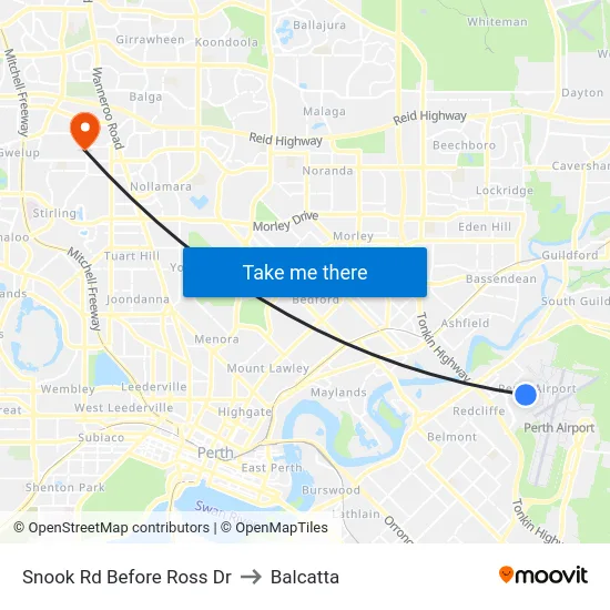 Snook Rd Before Ross Dr to Balcatta map