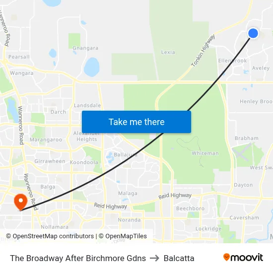 The Broadway   After Birchmore Gdns to Balcatta map