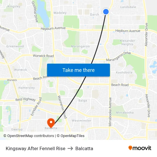 Kingsway   After Fennell Rise to Balcatta map