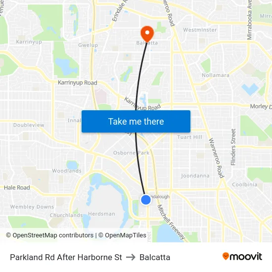 Parkland Rd After Harborne St to Balcatta map