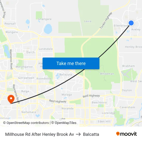 Millhouse Rd After Henley Brook Av to Balcatta map