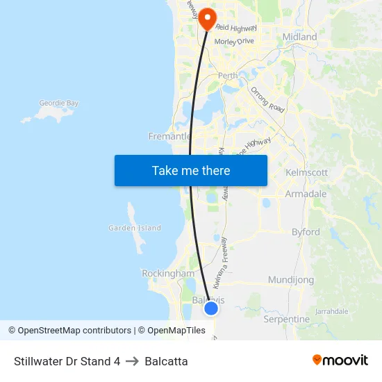 Stillwater Dr Stand 4 to Balcatta map