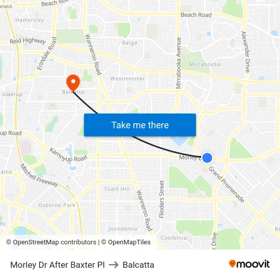 Morley Dr After Baxter Pl to Balcatta map