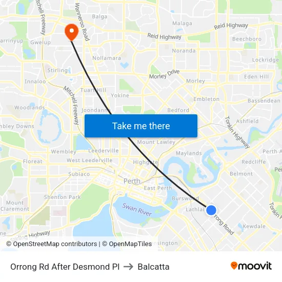 Orrong Rd After Desmond Pl to Balcatta map