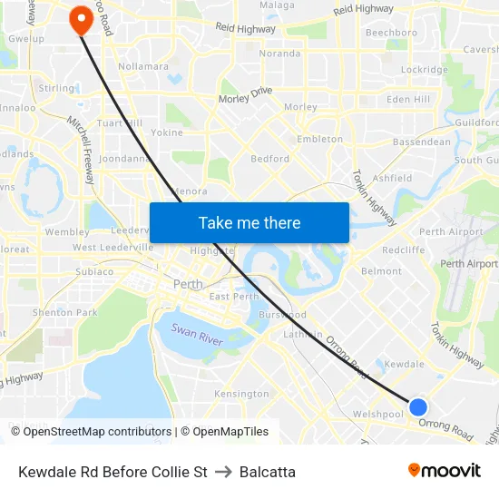 Kewdale Rd Before Collie St to Balcatta map