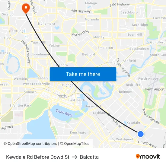 Kewdale Rd Before Dowd St to Balcatta map