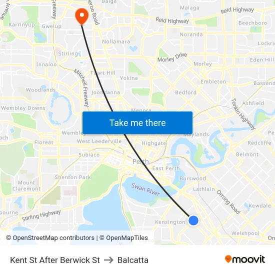 Kent St After Berwick St to Balcatta map
