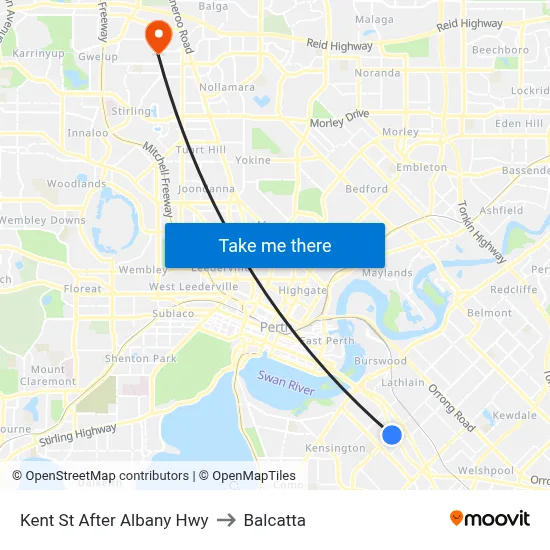 Kent St After Albany Hwy to Balcatta map