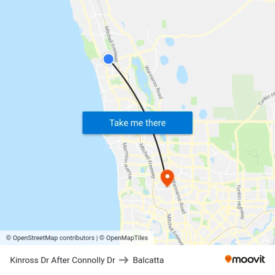 Kinross Dr After Connolly Dr to Balcatta map