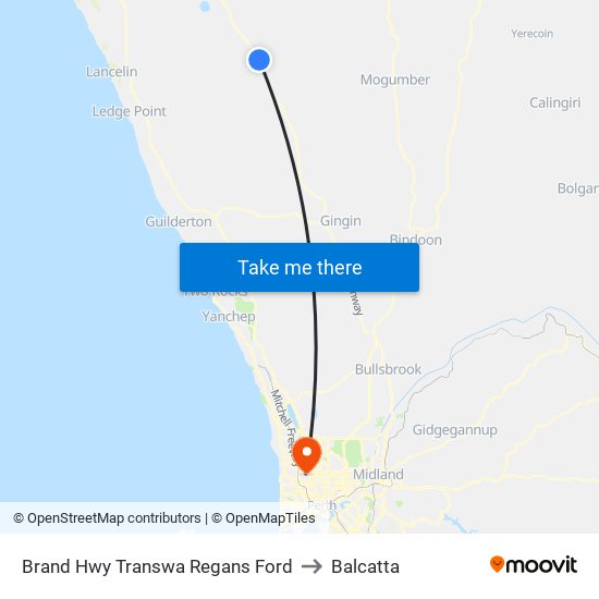 Brand Hwy Transwa Regans Ford to Balcatta map