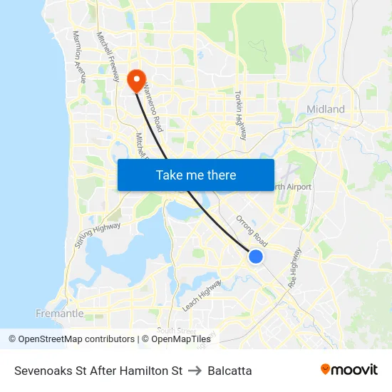Sevenoaks St After Hamilton St to Balcatta map