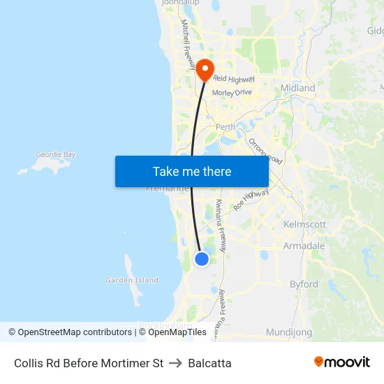 Collis Rd Before Mortimer St to Balcatta map