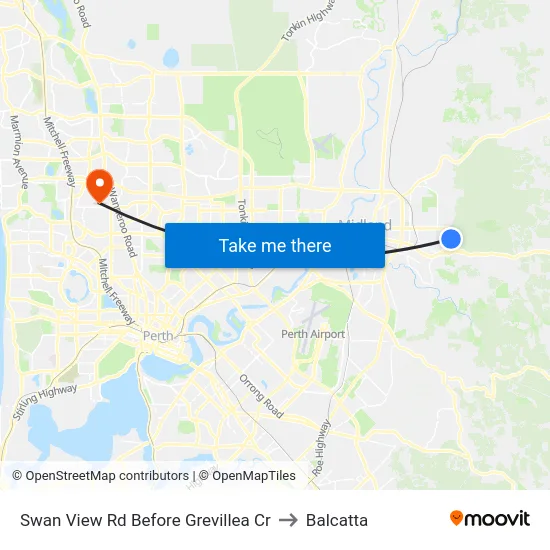 Swan View Rd Before Grevillea Cr to Balcatta map
