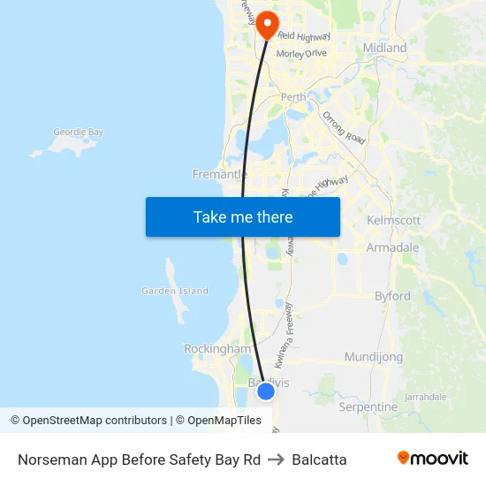 Norseman App Before Safety Bay Rd to Balcatta map