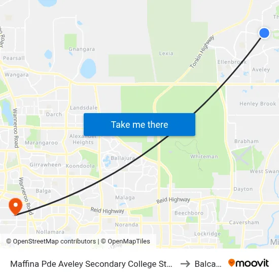 Maffina Pde Aveley Secondary College Stand 3 to Balcatta map