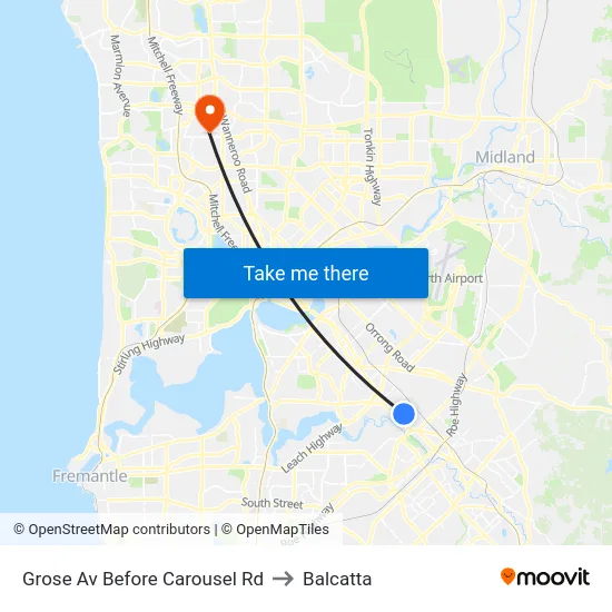 Grose Av Before Carousel Rd to Balcatta map