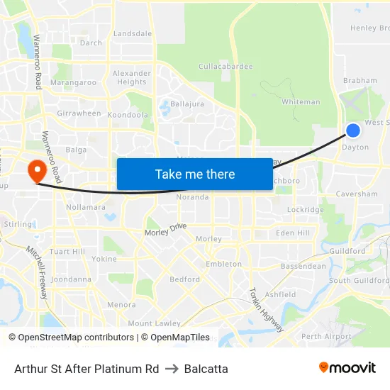 Arthur St After Platinum Rd to Balcatta map