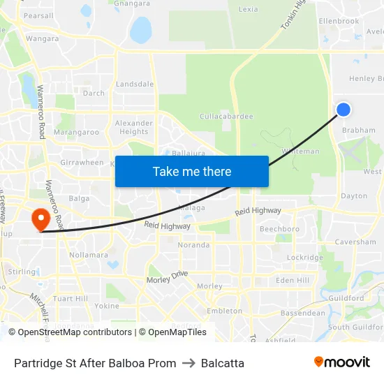 Partridge St After Balboa Prom to Balcatta map
