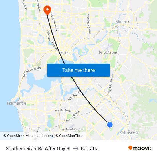 Southern River Rd After Gay St to Balcatta map