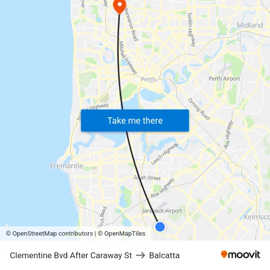 Clementine Bvd After Caraway St to Balcatta map