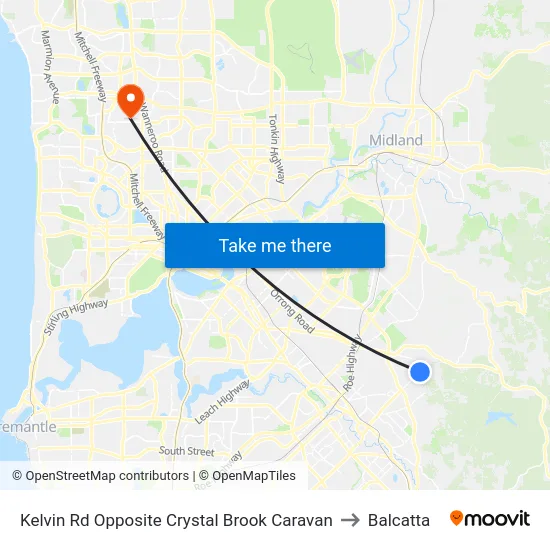 Kelvin Rd Opposite Crystal Brook Caravan to Balcatta map