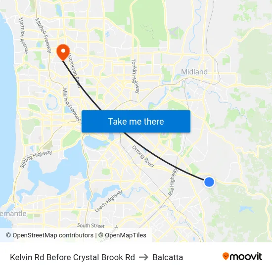 Kelvin Rd Before Crystal Brook Rd to Balcatta map