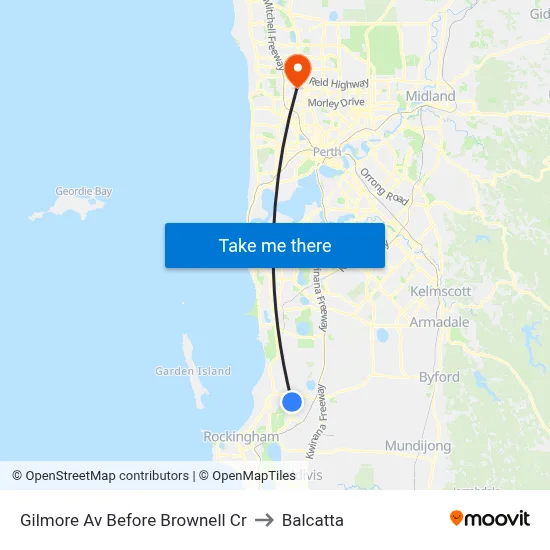 Gilmore Av Before Brownell Cr to Balcatta map