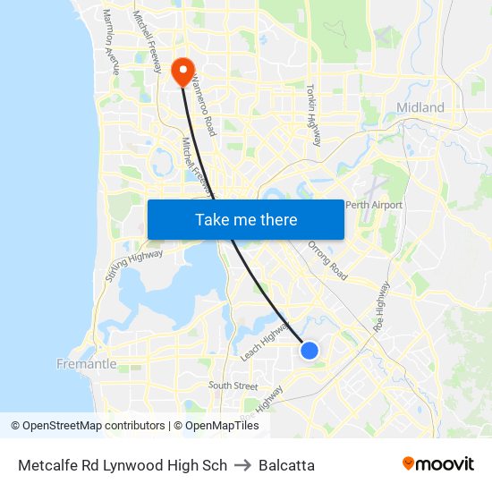 Metcalfe Rd Lynwood High Sch to Balcatta map