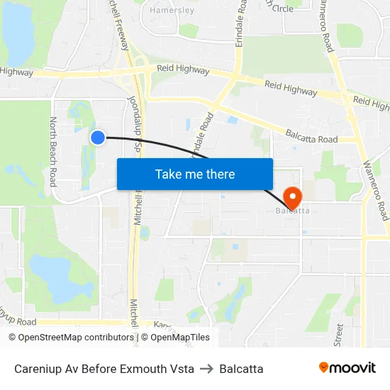 Careniup Av Before  Exmouth Vsta to Balcatta map