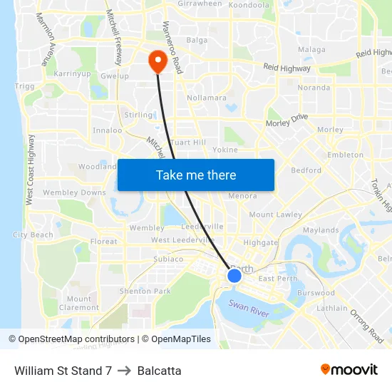 William St Stand 7 to Balcatta map