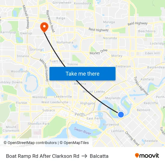 Boat Ramp Rd After Clarkson Rd to Balcatta map