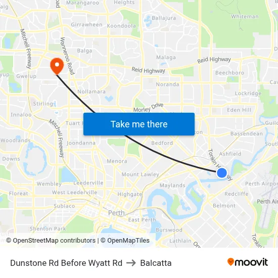 Dunstone Rd Before Wyatt Rd to Balcatta map
