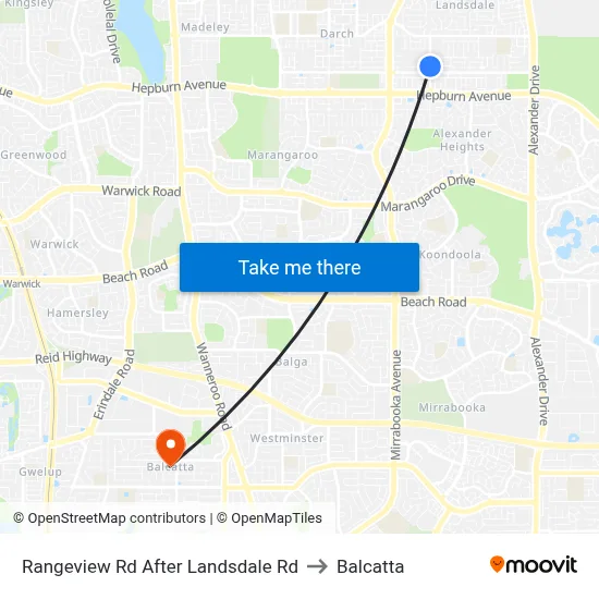 Rangeview Rd After Landsdale Rd to Balcatta map